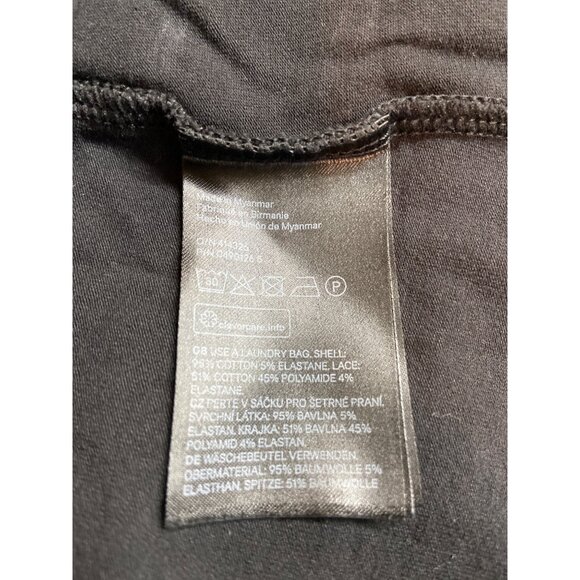 H M Womens Top Black Small Lace Detail Short Sleeve Fairycore Goth - Picture 5 of 7